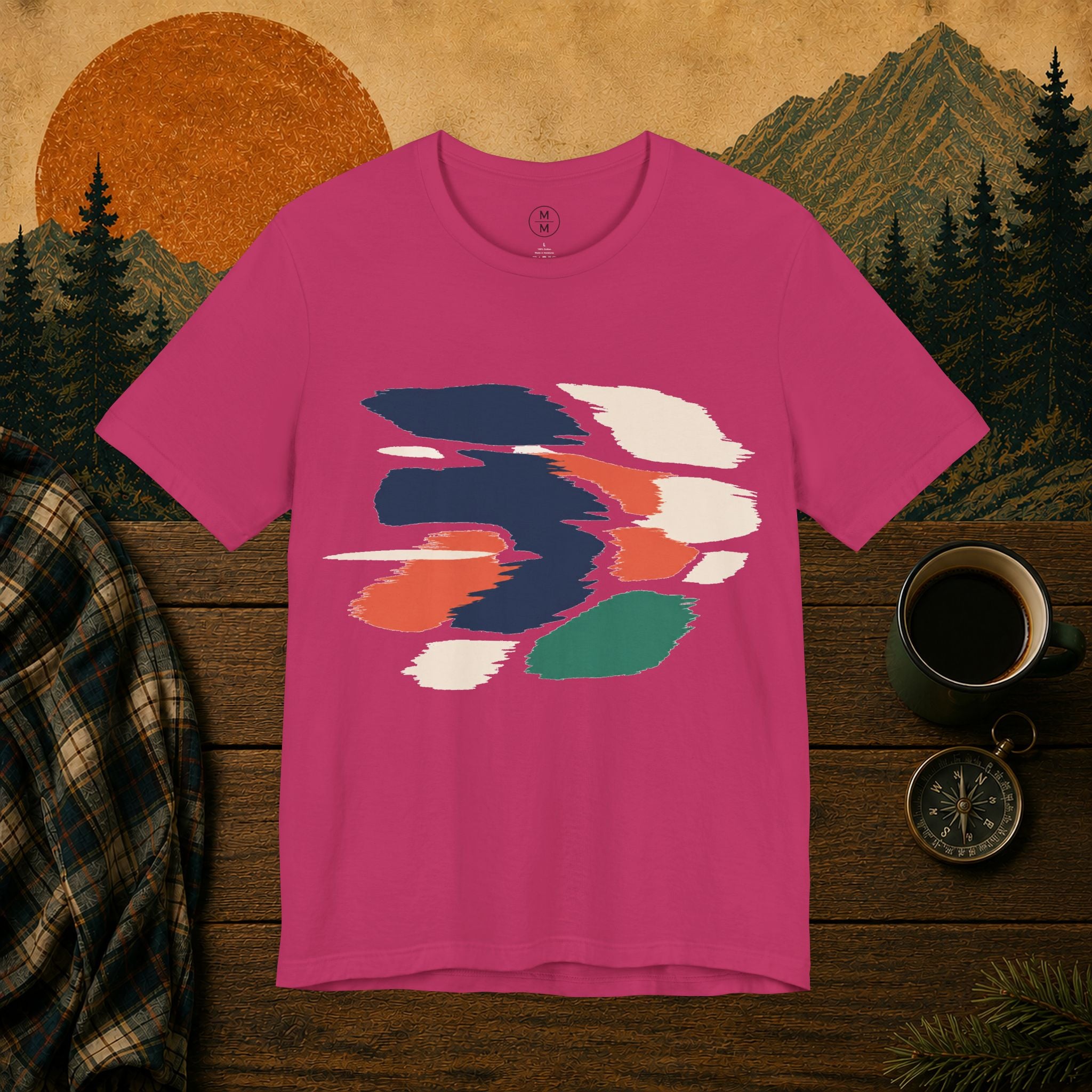 Abstract Brushstroke Tee — Retro Colorful Art Graphic T-Shirt