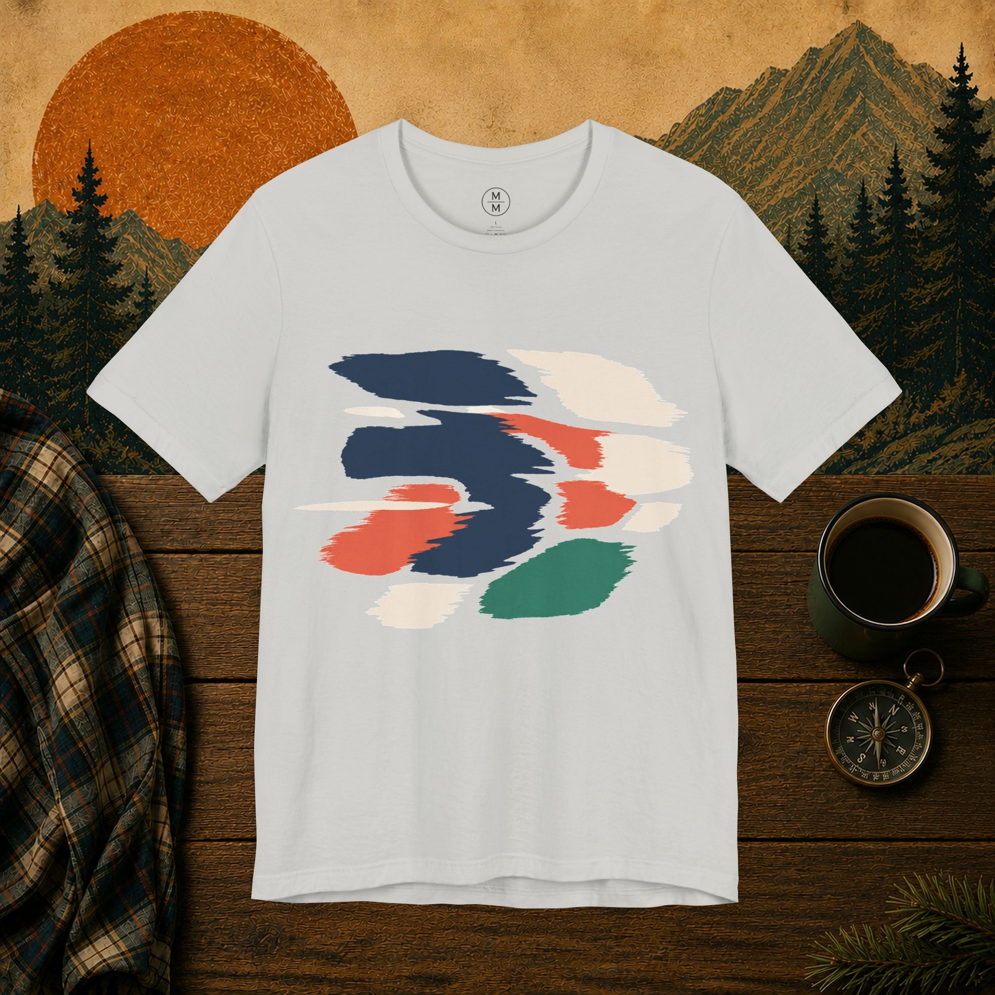 Abstract Brushstroke Tee — Retro Colorful Art Graphic T-Shirt